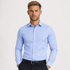 Men's Pinstripe Shirt Long-Sleeve Slim Fit