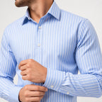 Men's Pinstripe Shirt Long-Sleeve Slim Fit