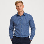 Men's Pinstripe Shirt Long-Sleeve Slim Fit