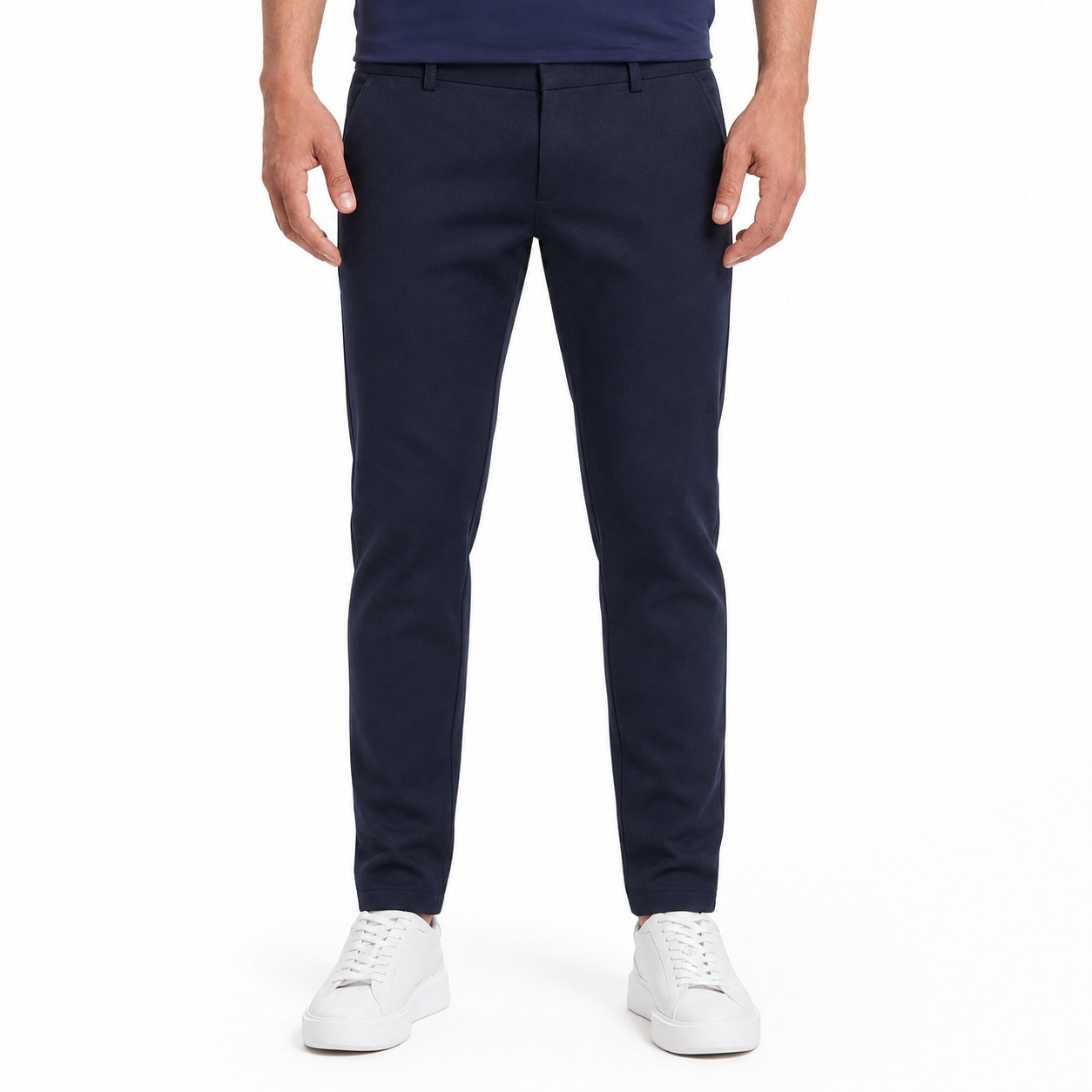 Men's Slim-Fit Tailored Trousers Flat Front