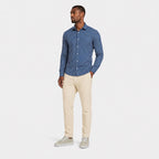 Men's Pinstripe Shirt Long-Sleeve Slim Fit