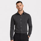 Men's Pinstripe Shirt Long-Sleeve Slim Fit