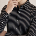 Men's Pinstripe Shirt Long-Sleeve Slim Fit