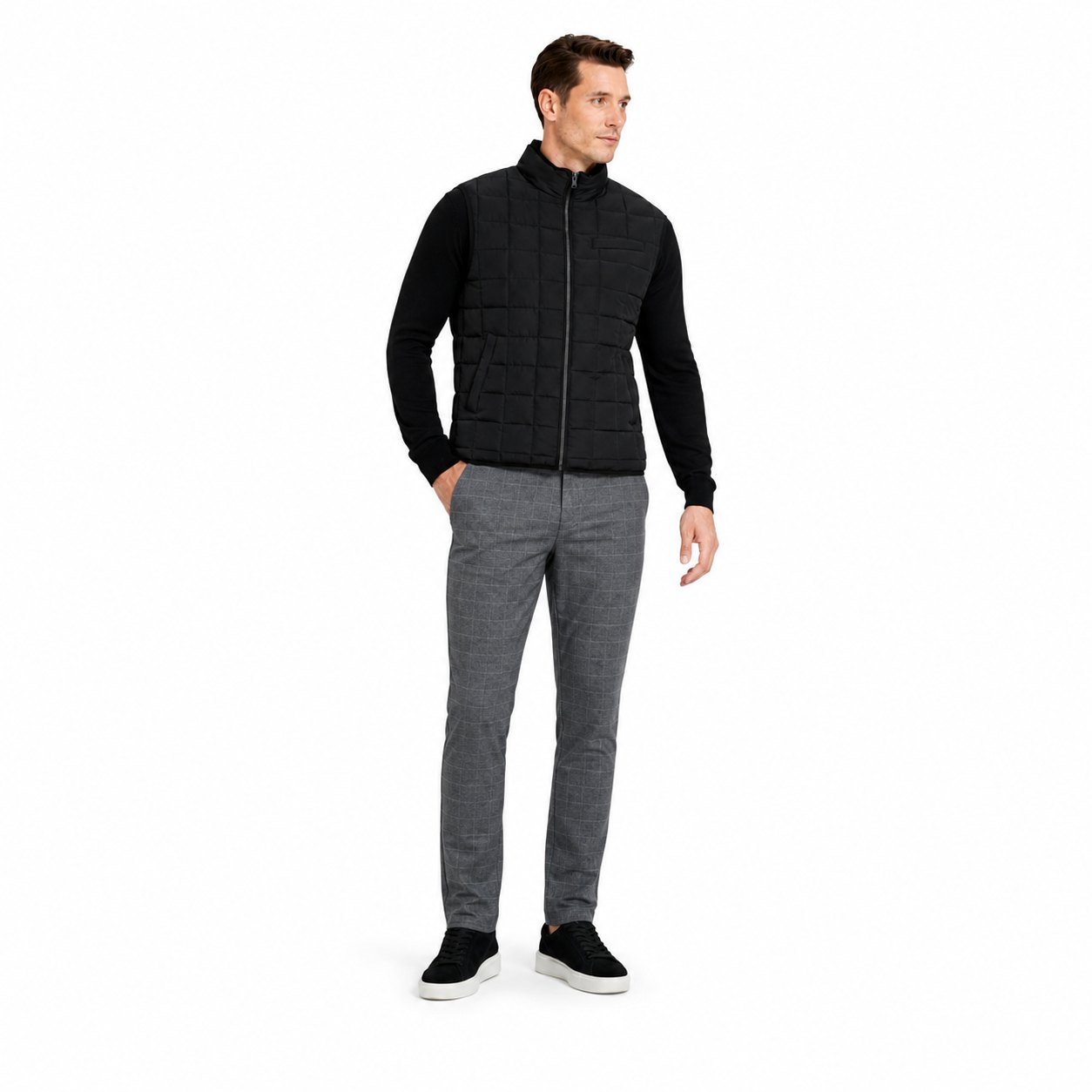 Men's Slim-Fit Tailored Trousers Flat Front