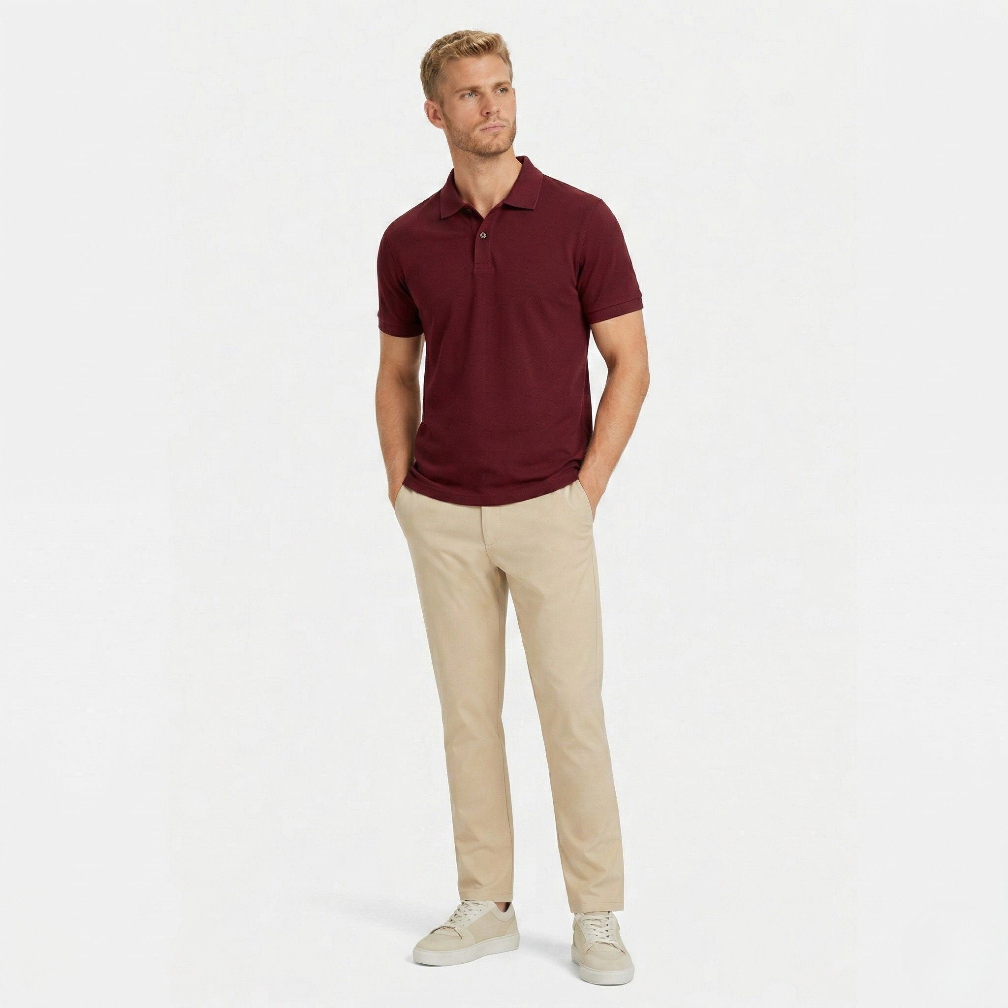 Men’s Breathable Polo Shirt Comfortable Cotton Daily Outfit