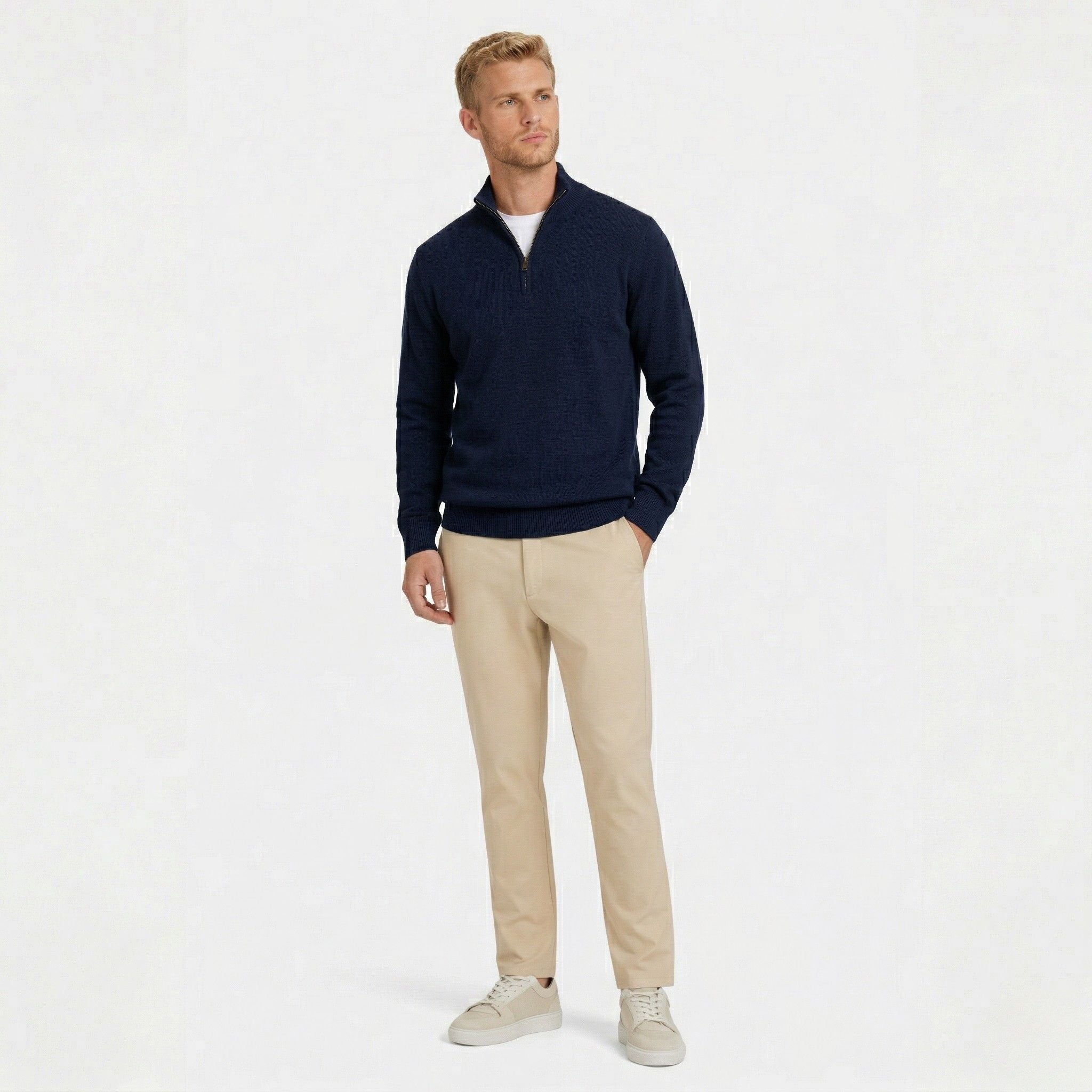 Men’s Zip Up Jumper Comfortable Knit for Daily Wear