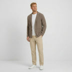 Men's Knitted Cardigan Notch Lapel Single-Button Blazer Regular Fit