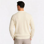 Men's Knit Polo Ribbed Long Sleeve Open Collar Regular Fit