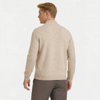 Men's Knit Cardigan Wool-Blend Zip Funnel Neck Regular Fit