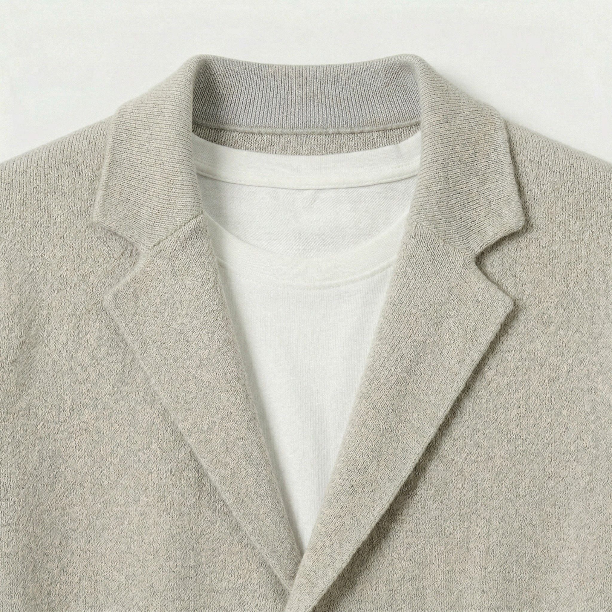 Men's Knitted Cardigan Notch Lapel Single-Button Blazer Regular Fit