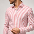 Men's Pinstripe Shirt Long-Sleeve Slim Fit