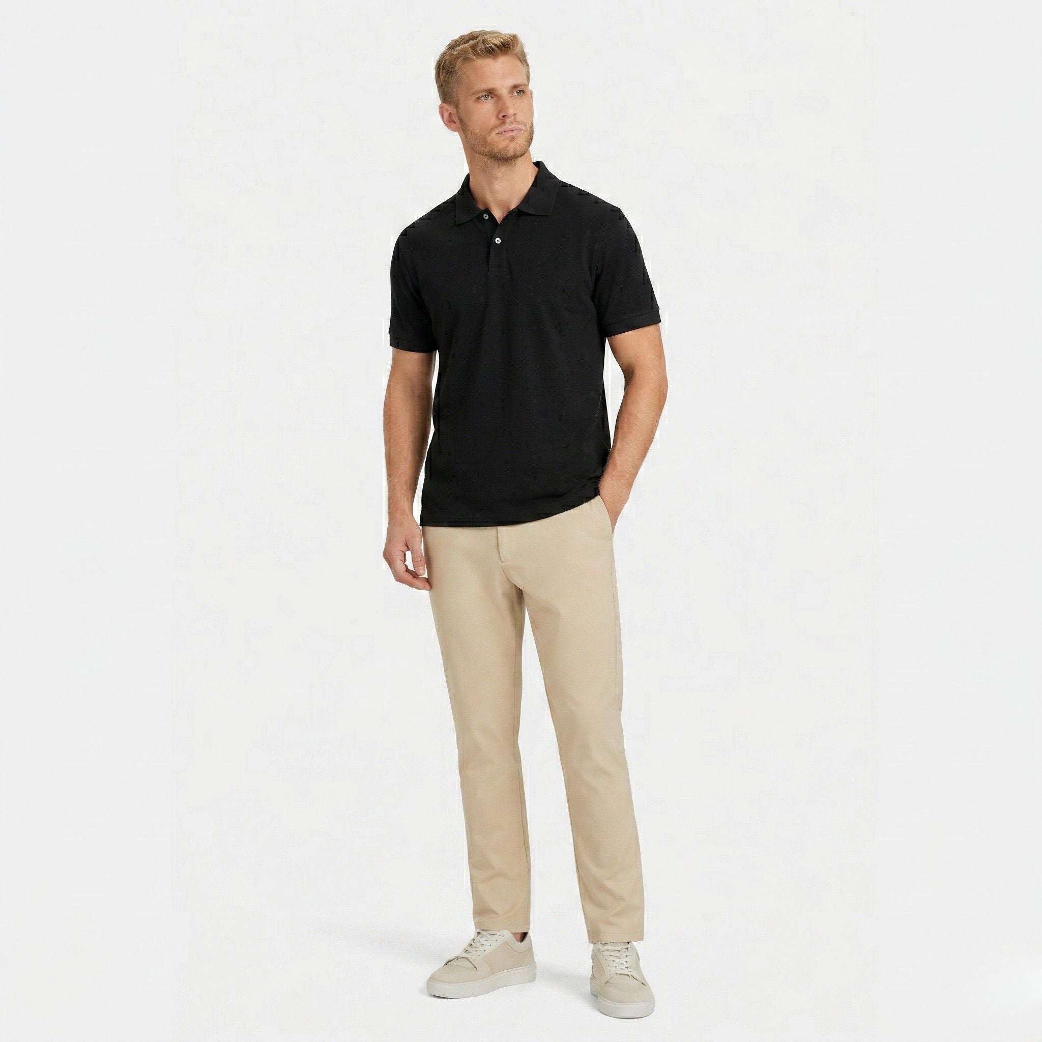 Men’s Breathable Polo Shirt Comfortable Cotton Daily Outfit