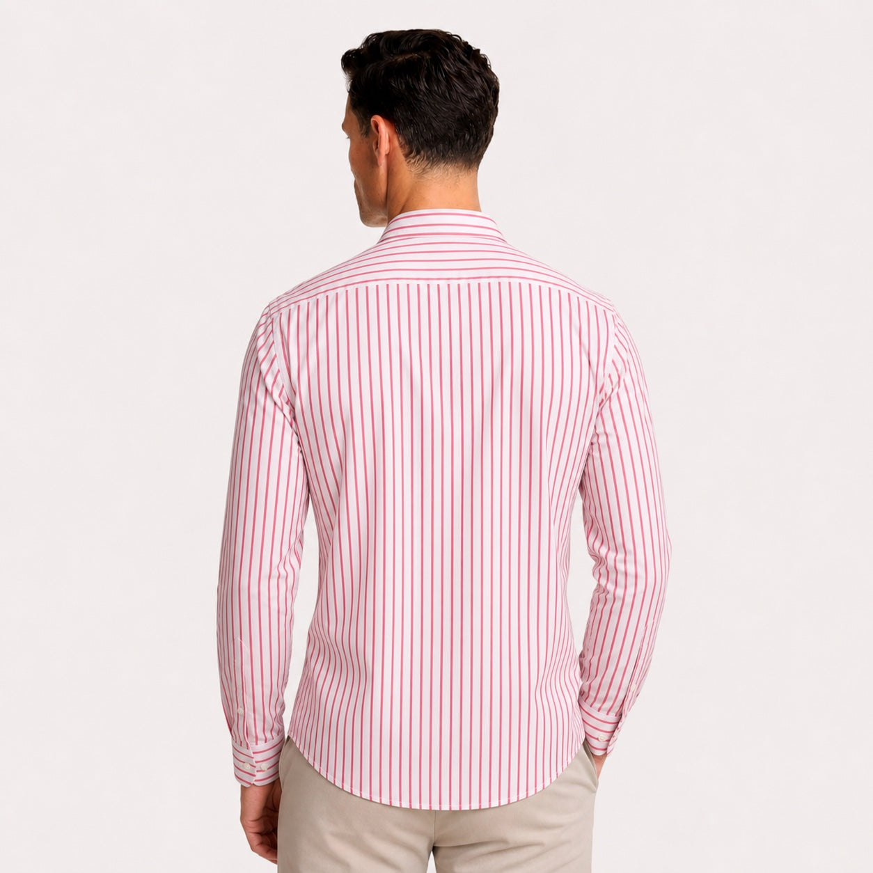 Men's Pinstripe Shirt Long-Sleeve Slim Fit
