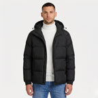 Men's Puffer Jacket Hood Zip-Up Regular Fit