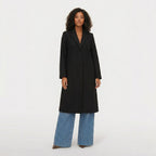 Women's Wool-Blend Coat Notch Lapel Relaxed Fit