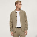 Men's Knit Cardigan Shirt Collar Button-Through Ribbed Regular Fit