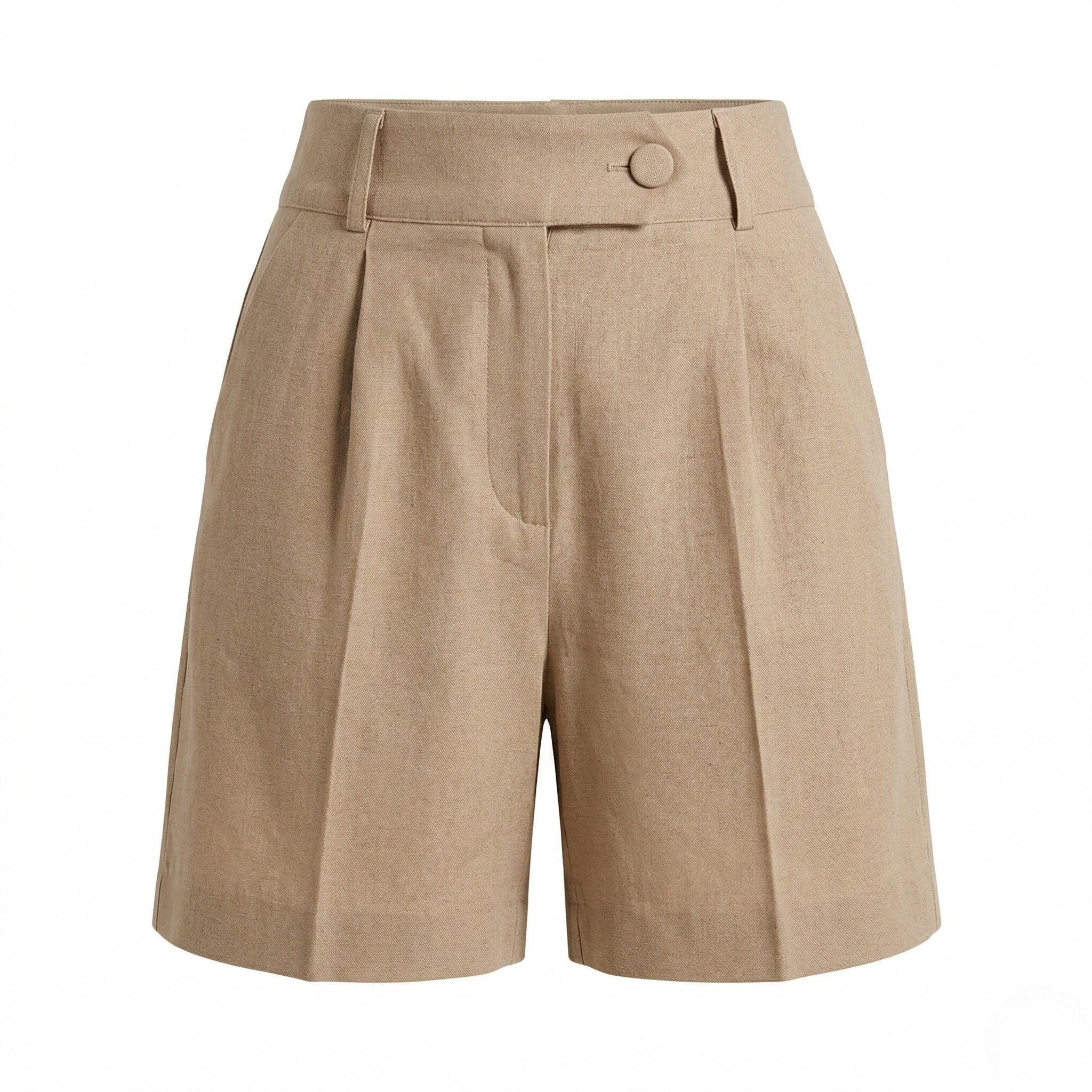 Women's High-Waist Shorts Double-Pleat Relaxed Fit