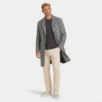 Men's Wool-Blend Overcoat Single-Breasted Notch Lapel  Tailored Fit