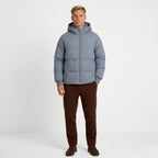 Men's Puffer Jacket Hood Zip-Up Regular Fit