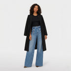 Women's Wool-Blend Coat Notch Lapel Relaxed Fit