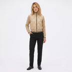 Women's Quilted Jacket Funnel Neck Knit Sleeve Regular Fit