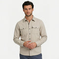 Men's Long Sleeve Overshirt Snap-Button Regular Fit