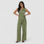 Women's Jumpsuit Dress Tie Waist Leg Relaxed Fit