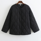 Women's Quilted Jacket Snap-Button Relaxed Fit