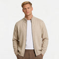 Men's Knit Cardigan Wool-Blend Zip Funnel Neck Regular Fit
