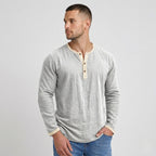 Men's Henley Shirt Long Sleeve Regular Fit