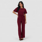Women's Jumpsuit Tie Waist Wide Leg Relaxed Fit