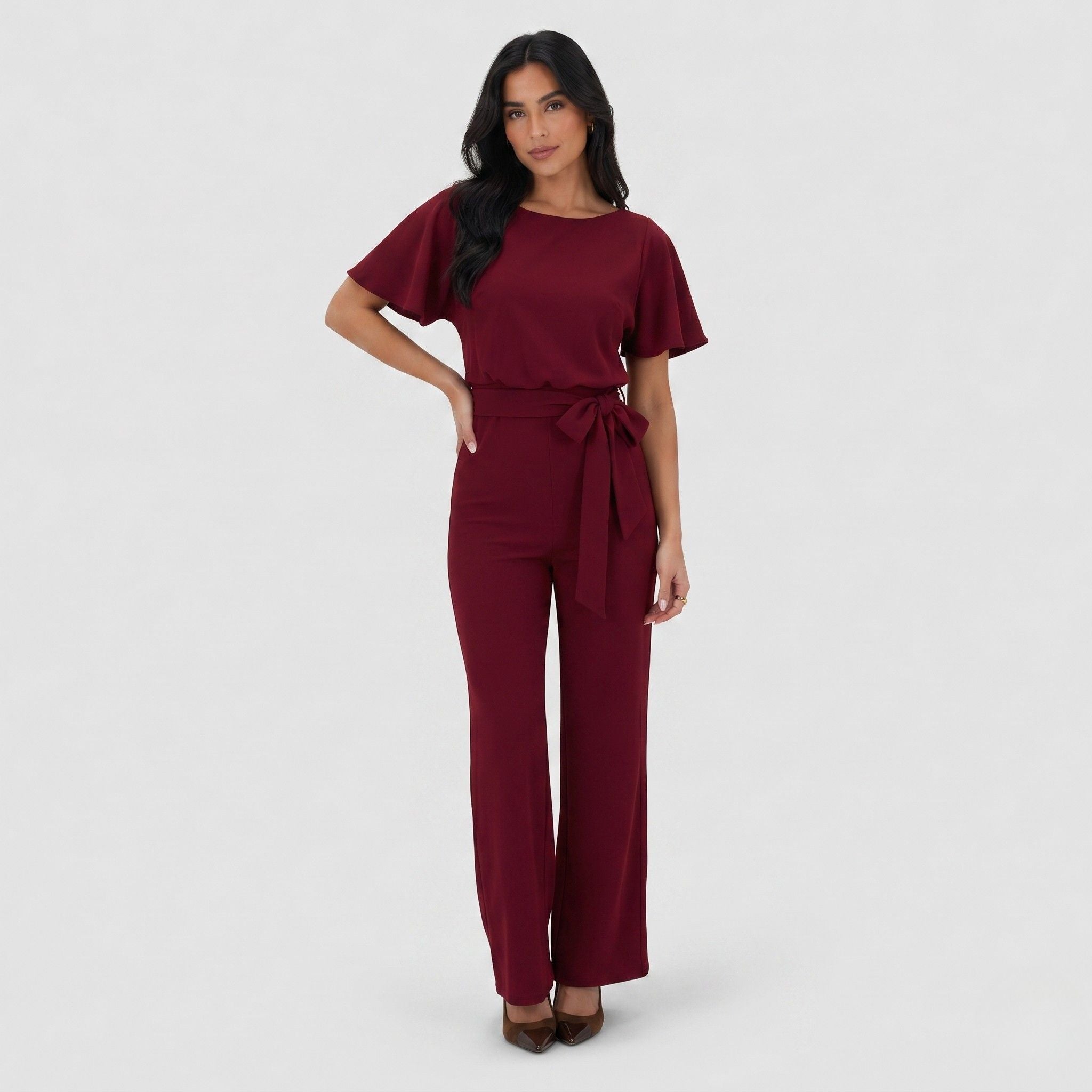 Women's Jumpsuit Tie Waist Wide Leg Relaxed Fit