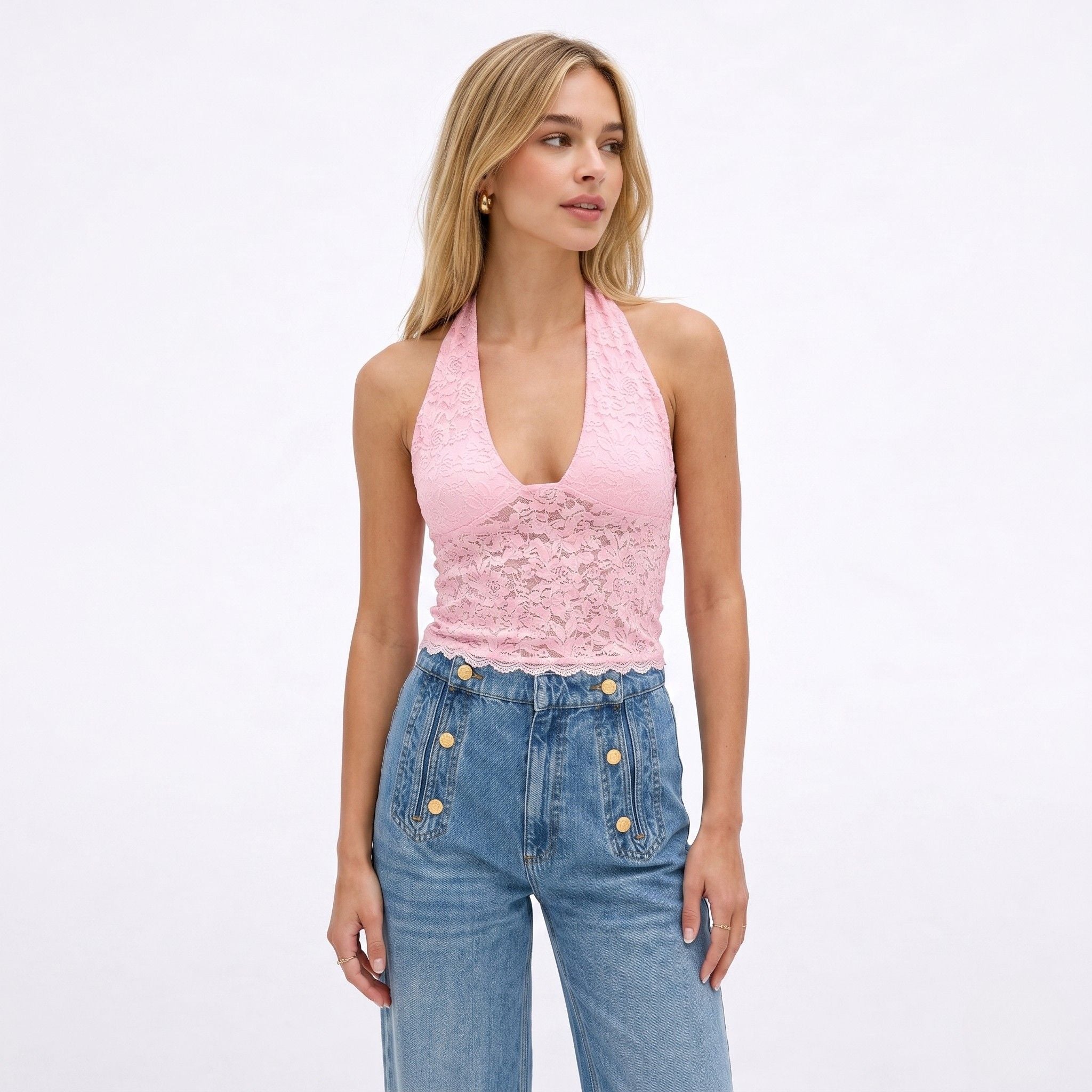 Women's Lace Top Halter Neck