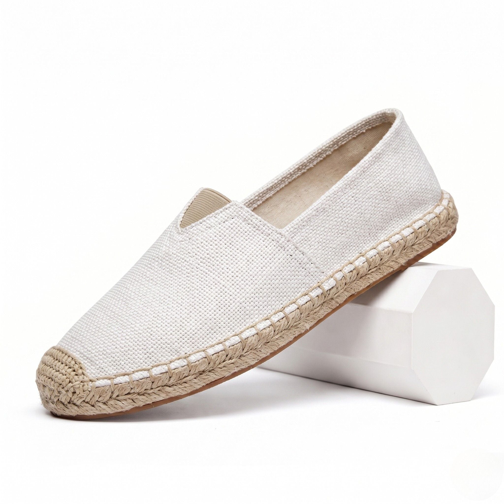 Men's Linen Espadrille Loafer Slip-On Braided Jute Sole