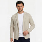 Men's Knitted Cardigan Notch Lapel Single-Button Blazer Regular Fit