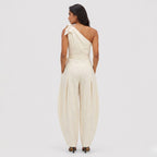Women's Jumpsuit Dress Tie Waist Leg Relaxed Fit