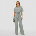 Women's Jumpsuit Tie Waist Wide Leg Relaxed Fit