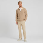 Men's Knit Polo Ribbed Quarter-Zip Relaxed Fit