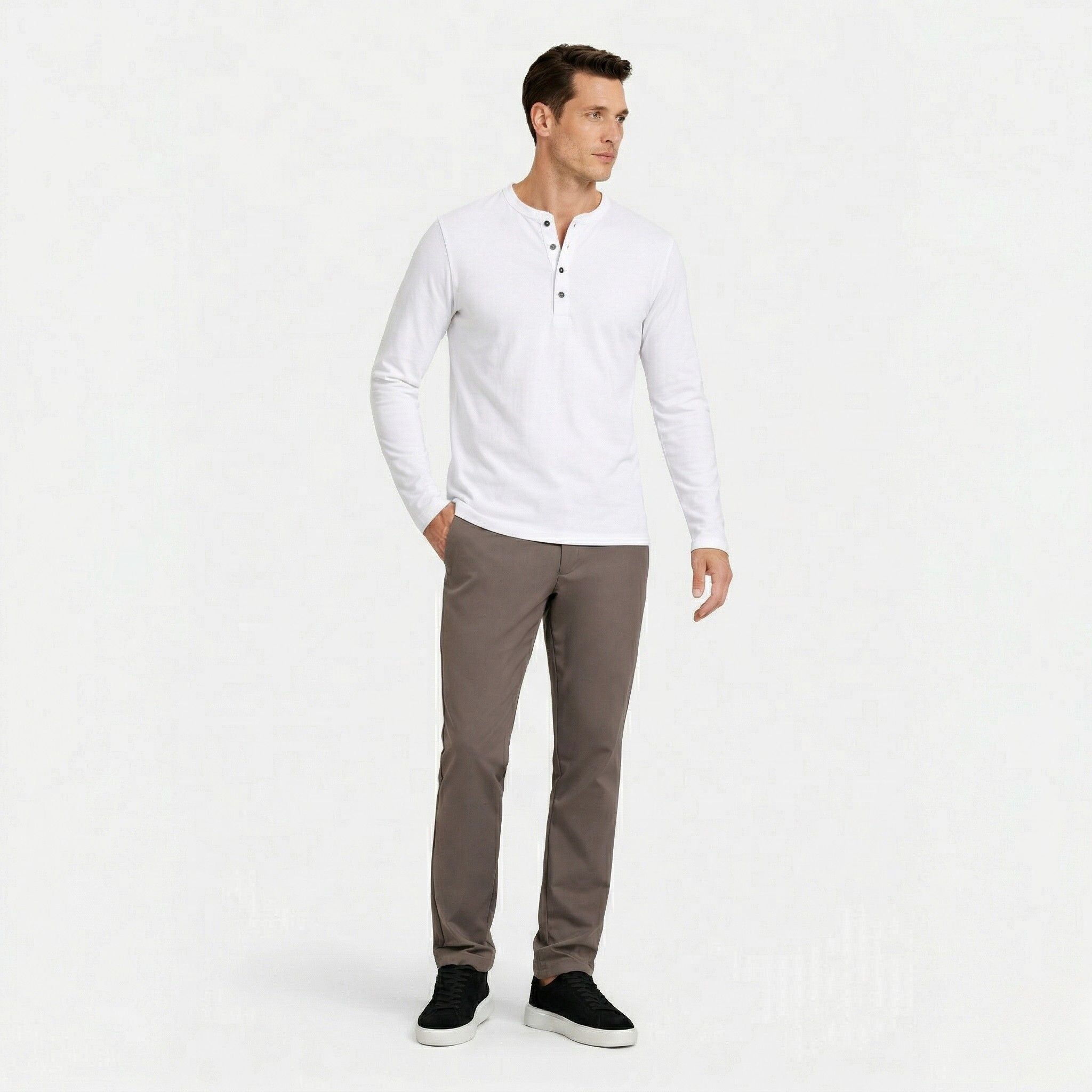 Men’s Long Sleeve Cotton T-Shirt Classic Casual Wear