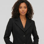 Women's Wool-Blend Coat Longline Flap Pockets Tailored Fit