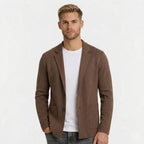 Men's Knitted Cardigan Notch Lapel Single-Button Blazer Regular Fit