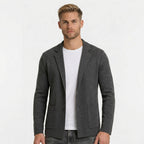 Men's Knitted Cardigan Notch Lapel Single-Button Blazer Regular Fit
