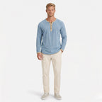 Men's Henley Shirt Long Sleeve Regular Fit