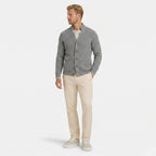 Men's Knit Cardigan Ribbed Patch Pocket Regular Fit
