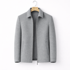 Men's Wool-Blend Harrington Jacket Full-Zip Point Collar Regular Fit