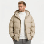 Men's Puffer Jacket Hood Zip-Up Regular Fit