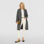 Women's Wool-Blend Coat Notch Lapel Relaxed Fit
