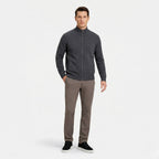 Men's Knit Cardigan Wool-Blend Zip Funnel Neck Regular Fit