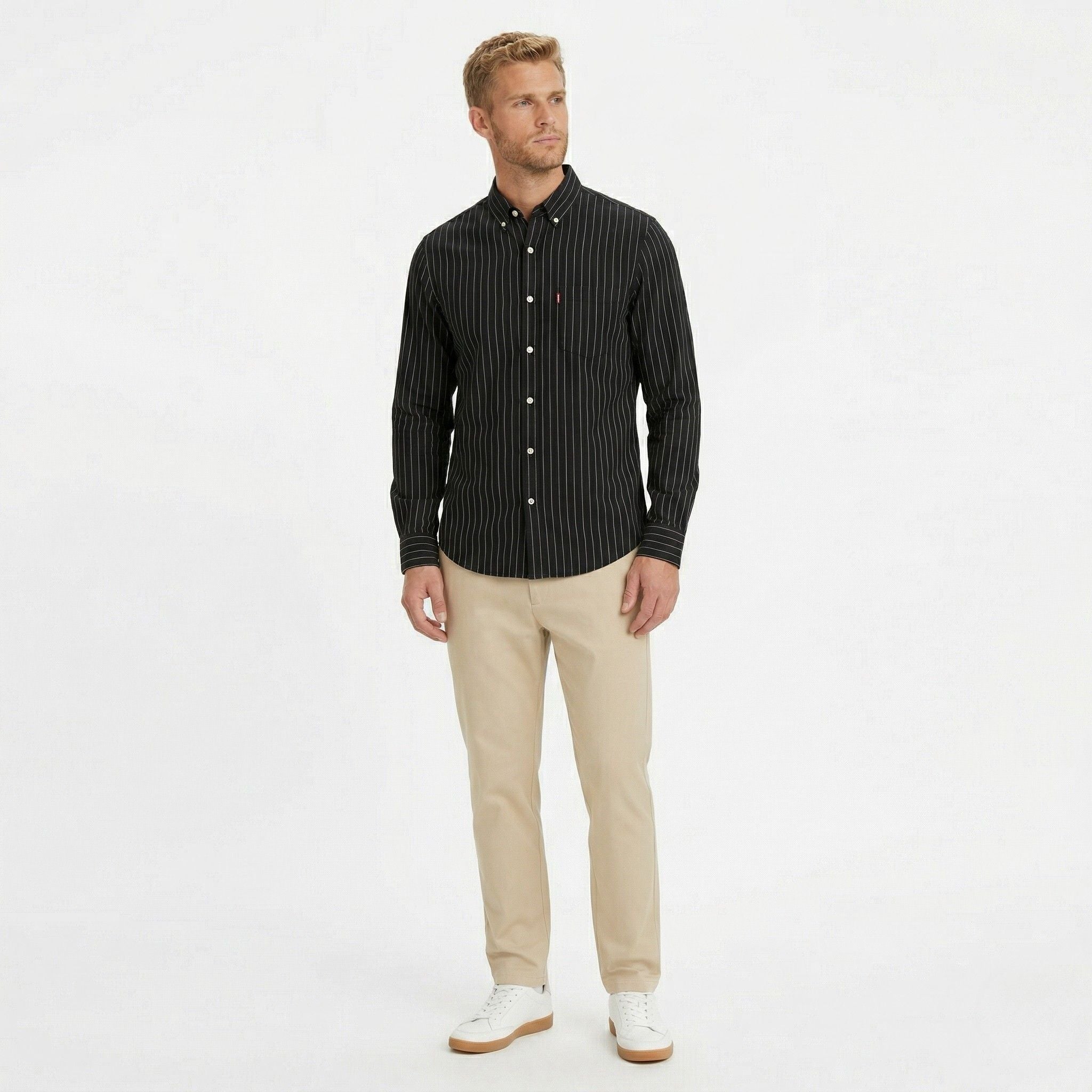 Men's Long Sleeve Shirt Button-Down Collar Regular Fit