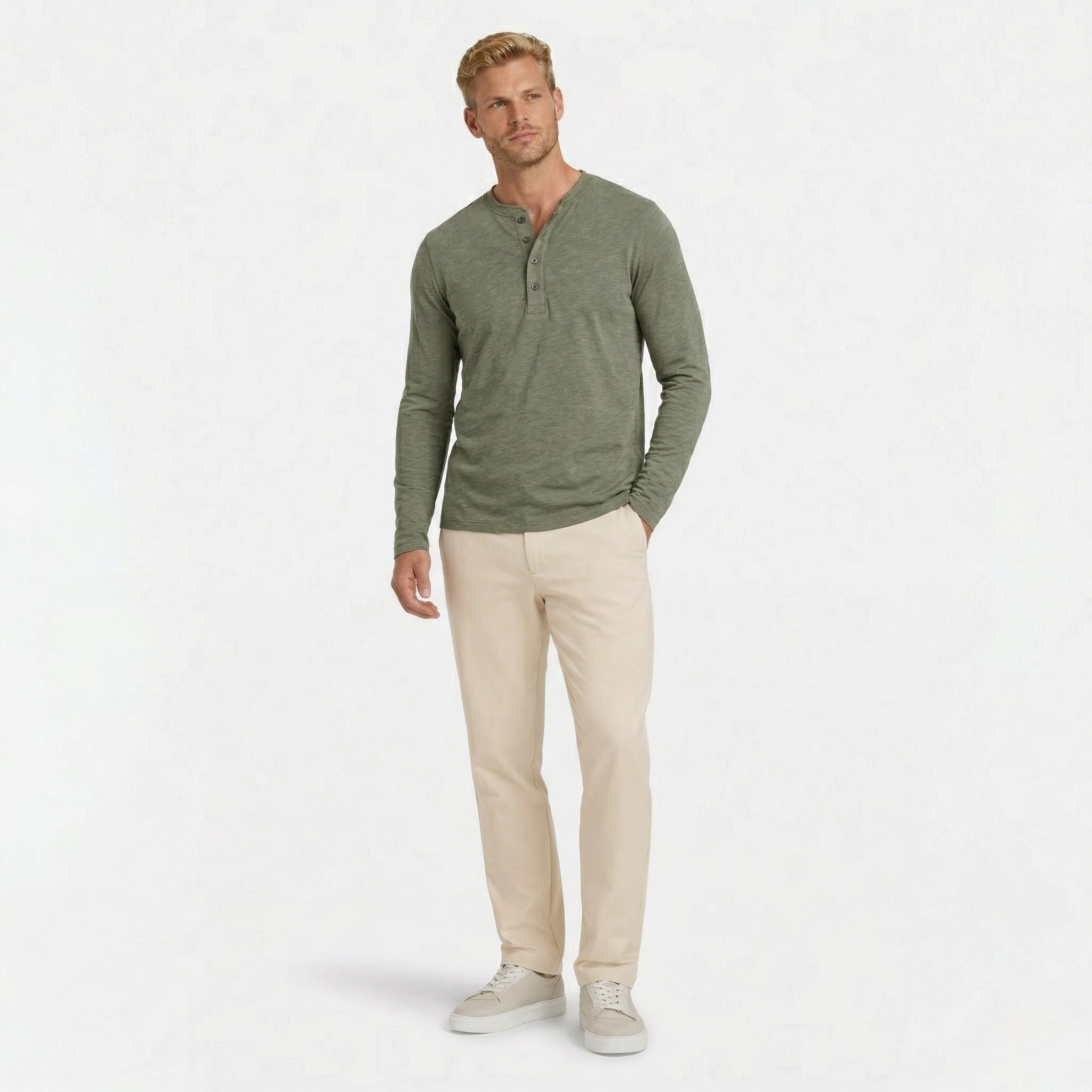 Men’s Long Sleeve Cotton T-Shirt Classic Casual Wear